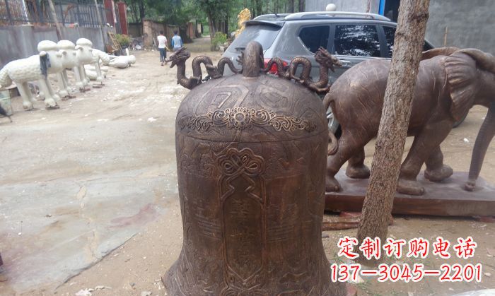 黄冈寺庙铸铜钟铜雕 (3)