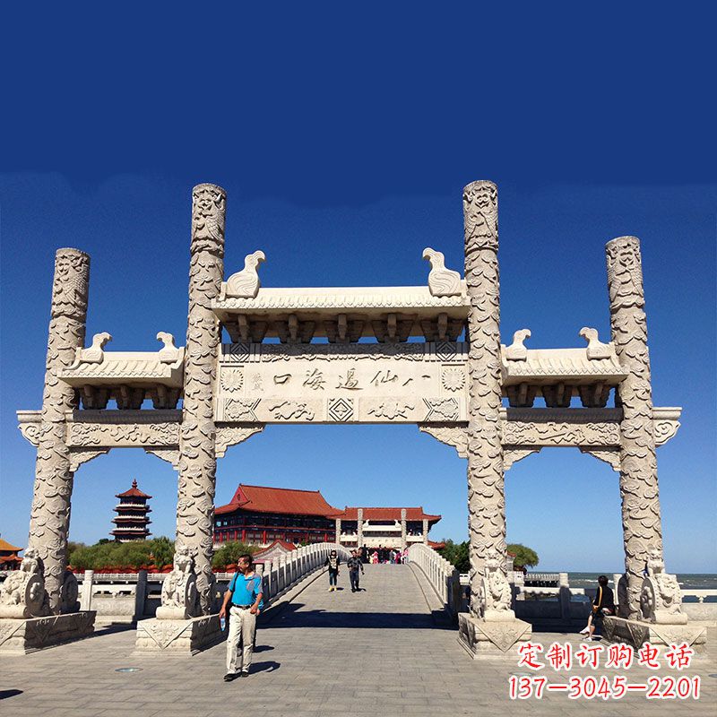 黄冈寺院大门无楼石牌坊