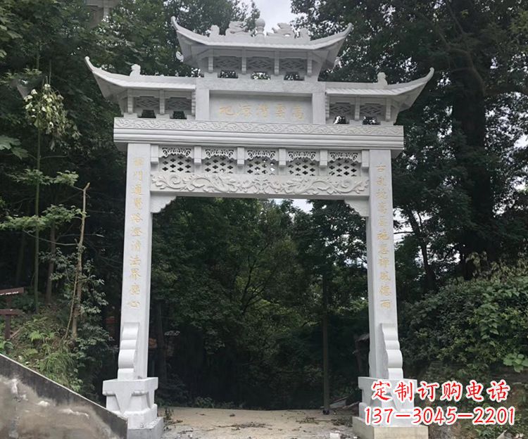 黄冈寺院牌坊石雕