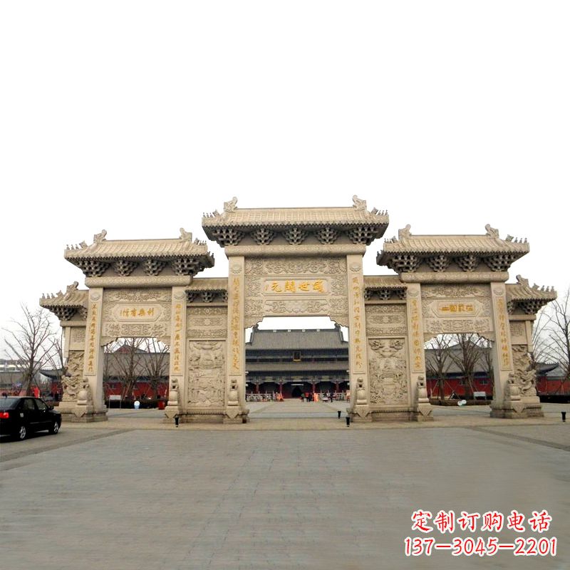 黄冈寺院景区石雕牌坊