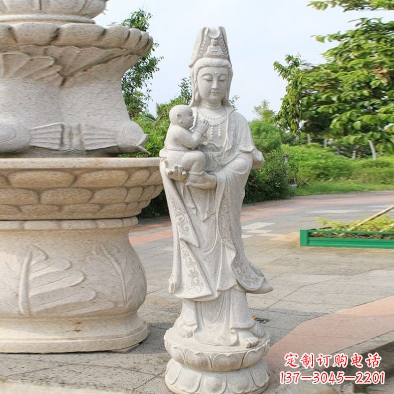 黄冈送子观音汉白玉石雕