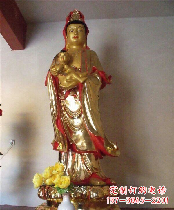 黄冈送子观音铜雕 (2)