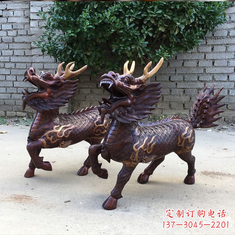 黄冈送子麒麟铜雕塑