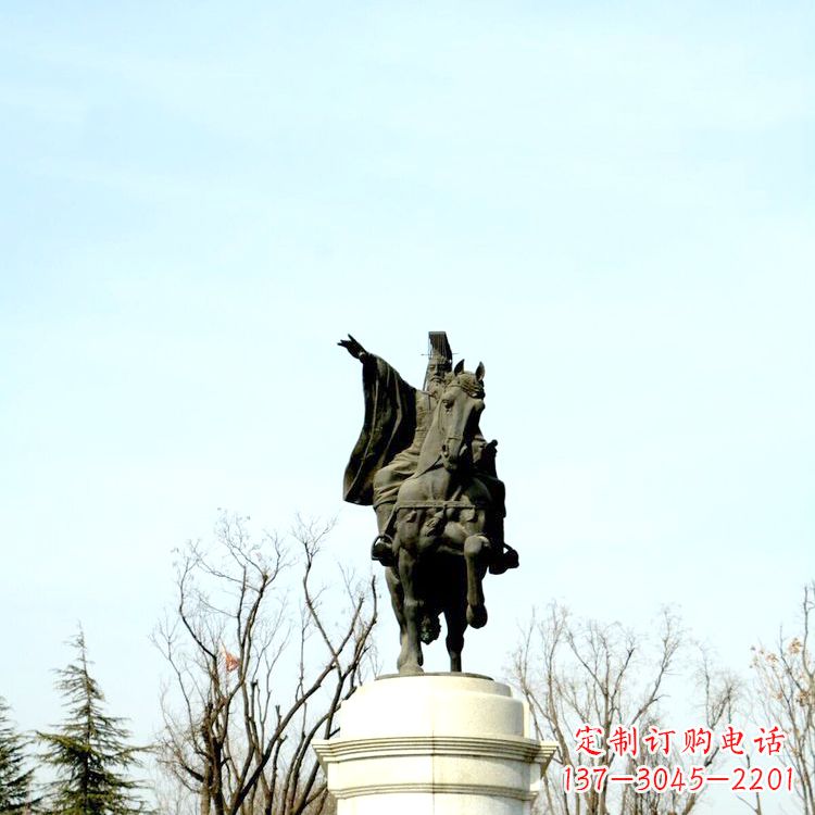 黄冈隋文帝杨坚铜雕塑像