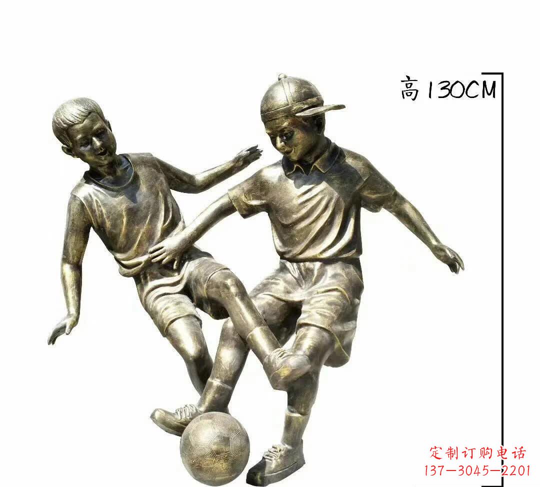 黄冈踢足球人物铜雕112