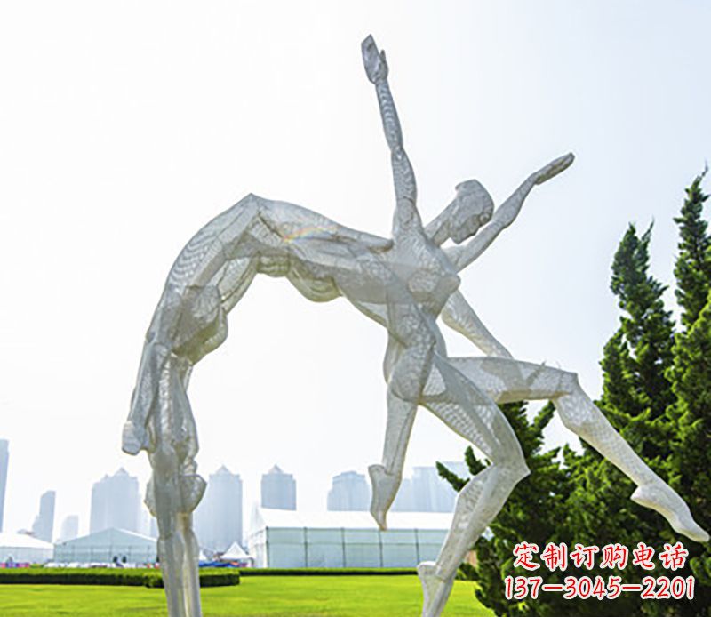 黄冈体操运动员不锈钢雕塑