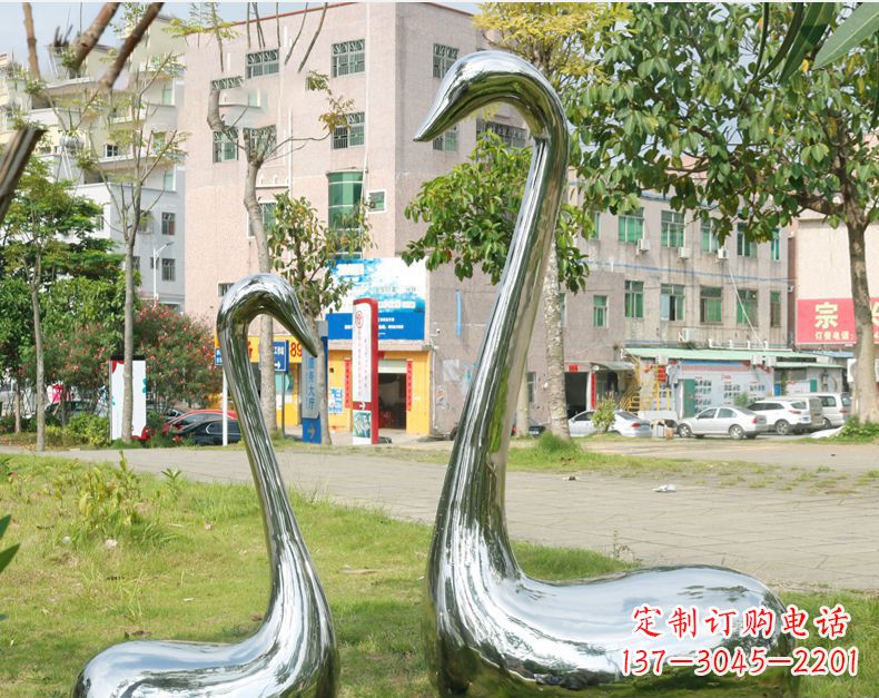 黄冈天鹅抽象不锈钢雕塑112