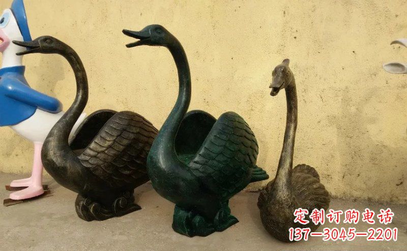 黄冈天鹅动物铜雕 (3)