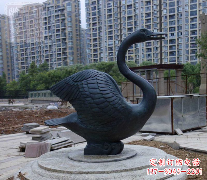 黄冈天鹅动物铜雕