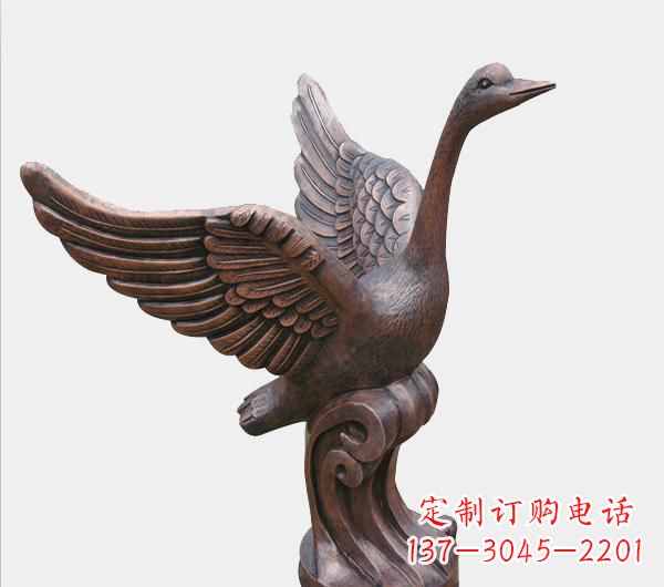 黄冈天鹅锻铜雕塑