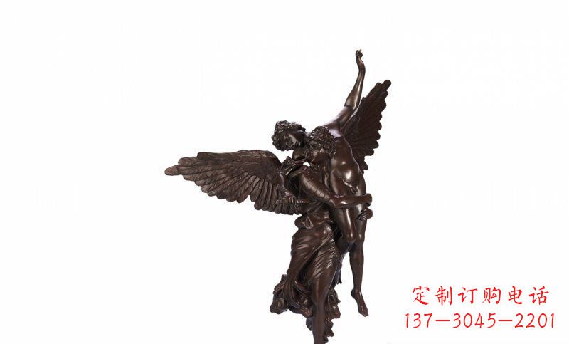黄冈天使玻璃钢仿铜人物雕塑