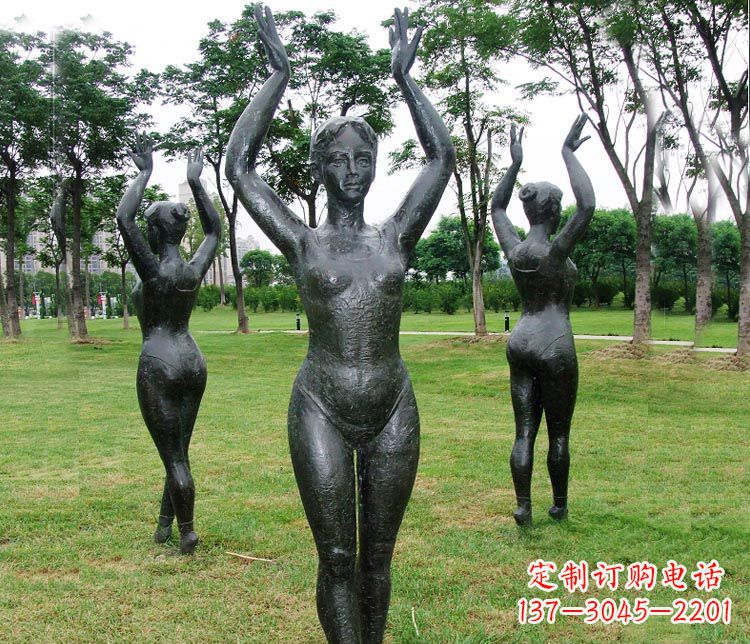 黄冈跳芭蕾舞的女孩铜雕