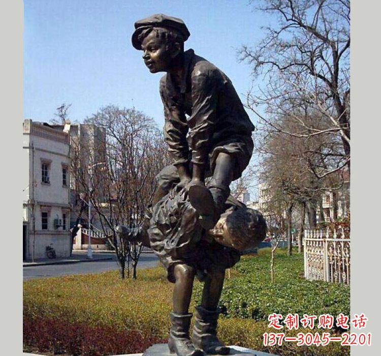 黄冈跳山羊人物铜雕