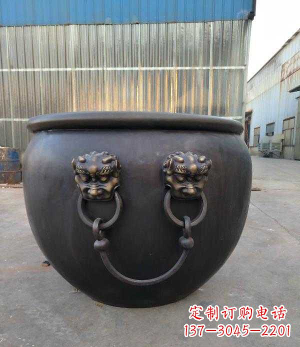 黄冈庭院水缸铜雕