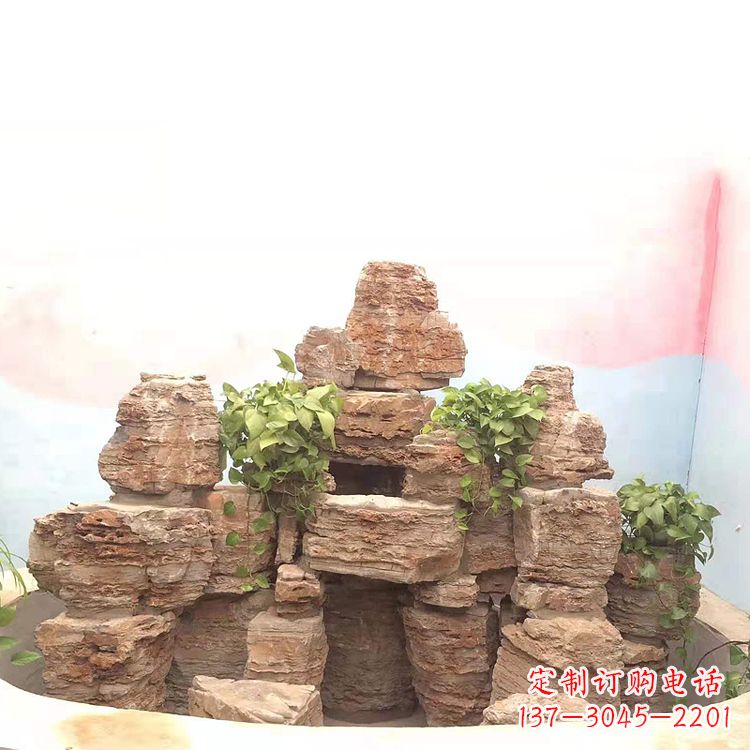 黄冈庭院园林假山鱼池