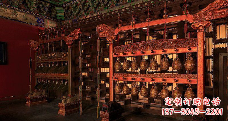 黄冈铜编钟古代乐器铜雕