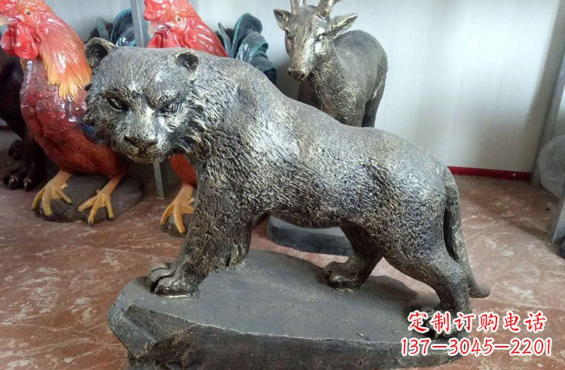 黄冈铜雕豹子雕塑