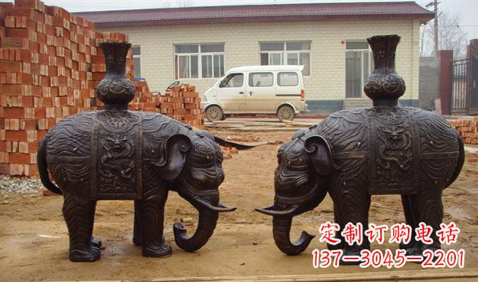 黄冈铜雕大象公园动物雕塑