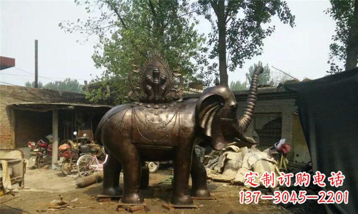 黄冈铜雕大象平安吉祥公园动物雕塑