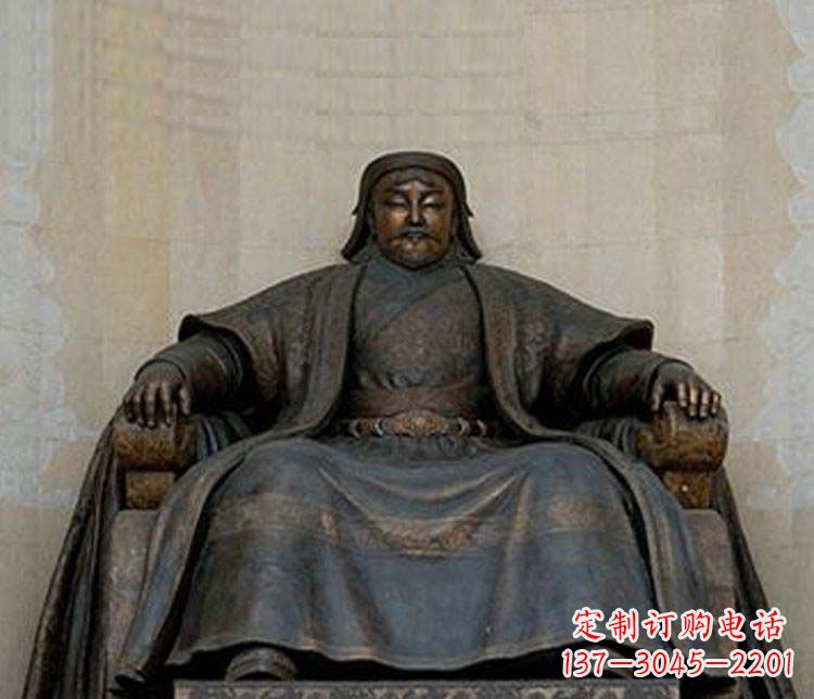 黄冈铜雕大型成吉思汗雕塑