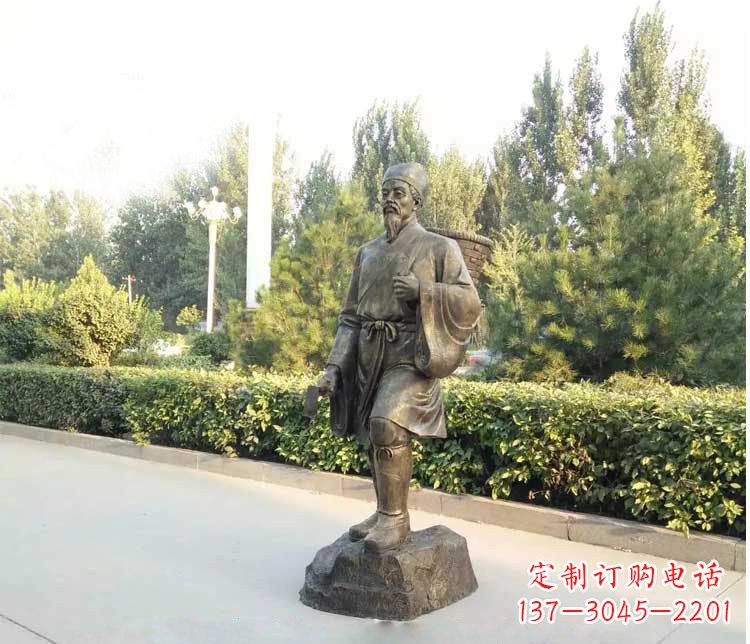黄冈铜雕古代名医李时珍雕塑