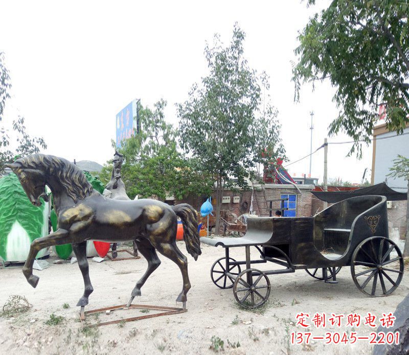 黄冈铜雕古代战马景观摆件