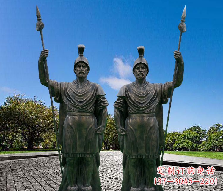 黄冈铜雕古罗马战士人物