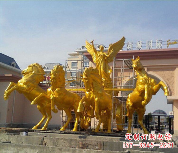 黄冈铜雕广场阿波罗战马雕塑