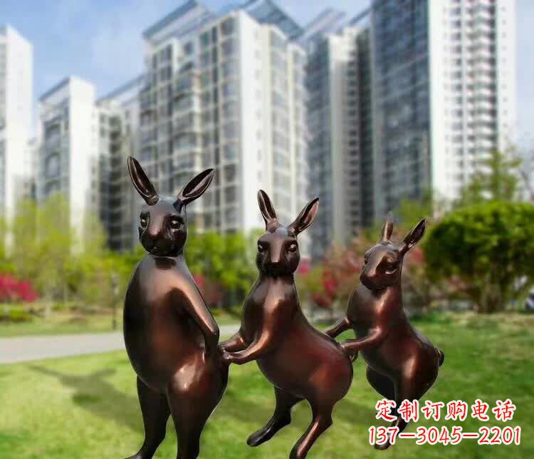 黄冈铜雕广场动物兔子