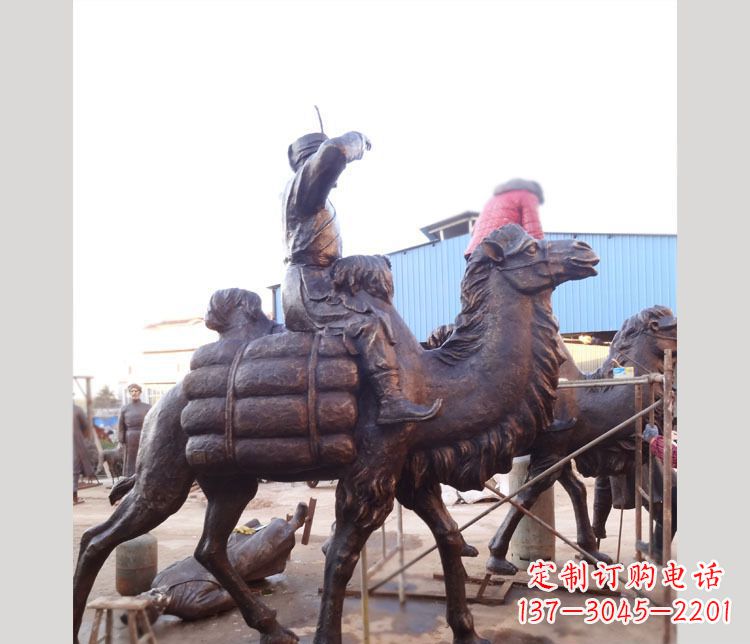 黄冈铜雕广场骑骆驼雕塑