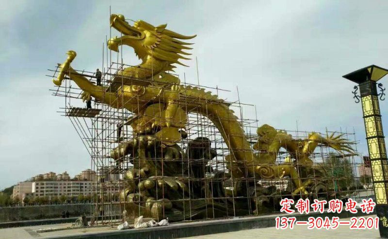 黄冈铜雕广场神龙景观摆件