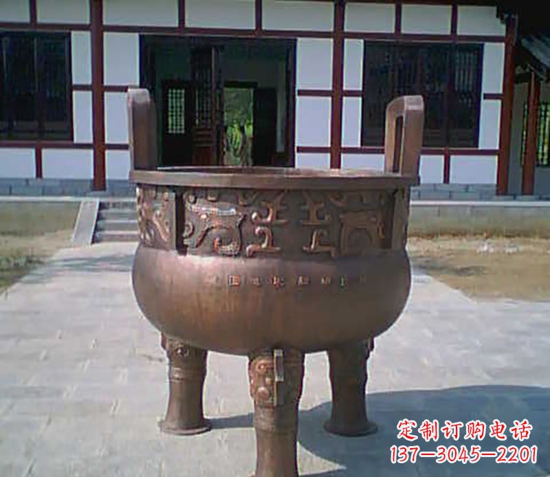 黄冈铜雕广场圆形香炉