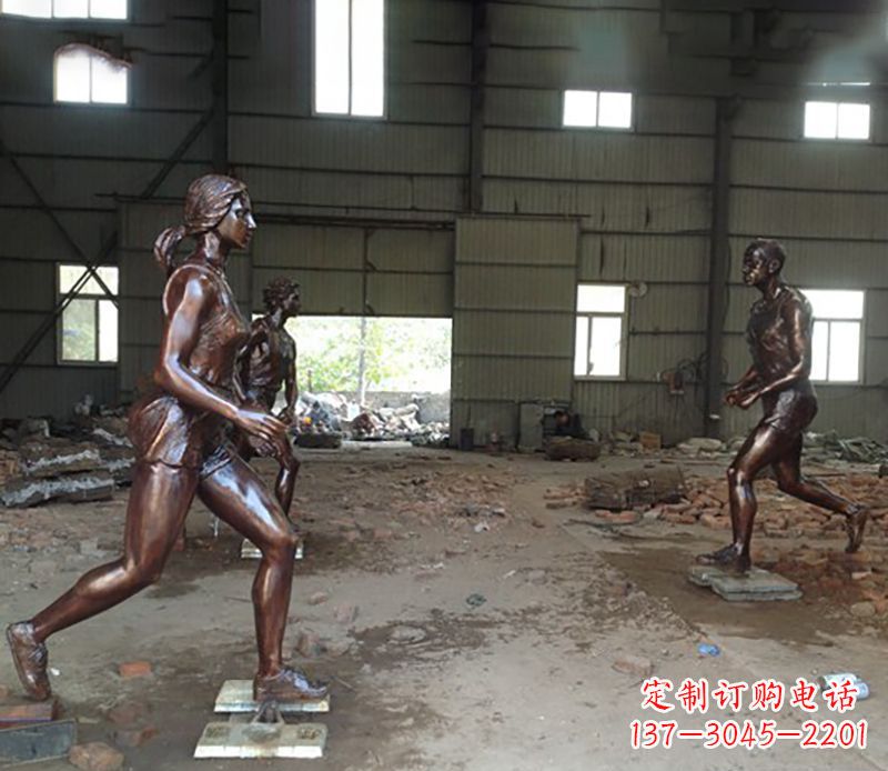 黄冈铜雕跑步女生