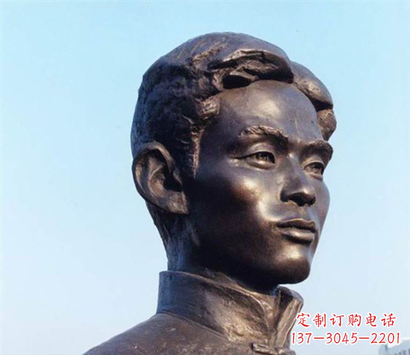 黄冈铜雕人物头像