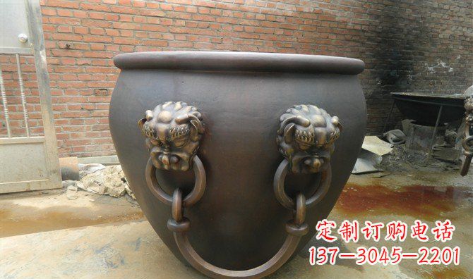 黄冈铜雕水缸寺庙景观雕塑_2