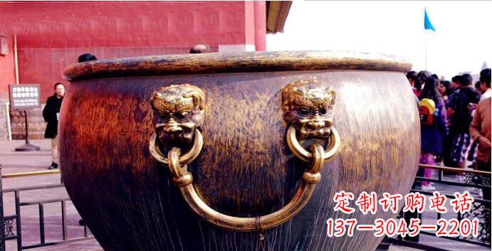 黄冈铜雕水缸寺庙景观雕塑