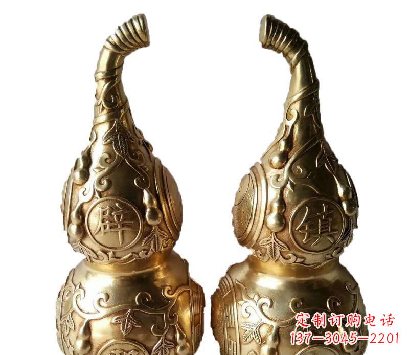 黄冈铜雕寺庙平安葫芦雕塑