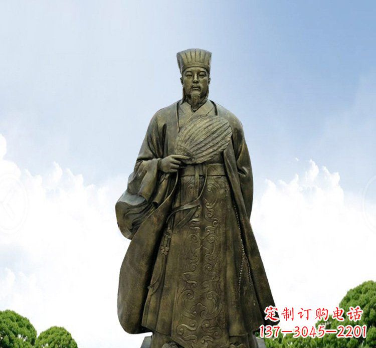 黄冈铜雕伟人诸葛亮古代历史人物