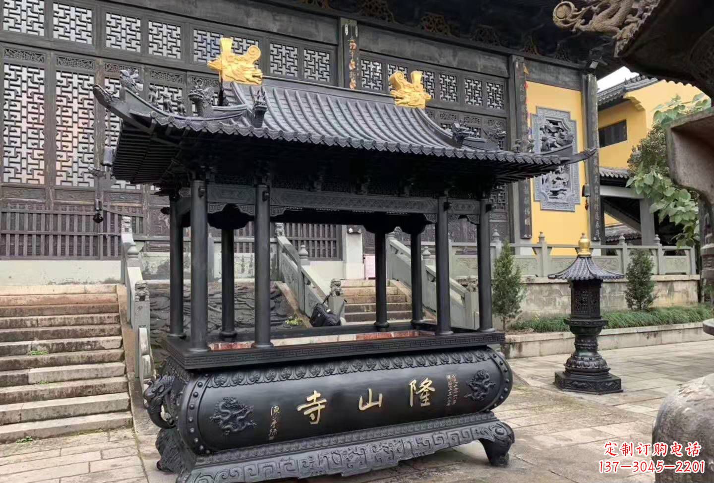 黄冈铜雕香炉寺庙景观户外摆件