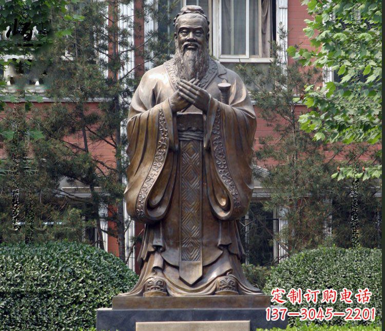 黄冈铜雕学校孔子圣人雕塑摆件 (2)