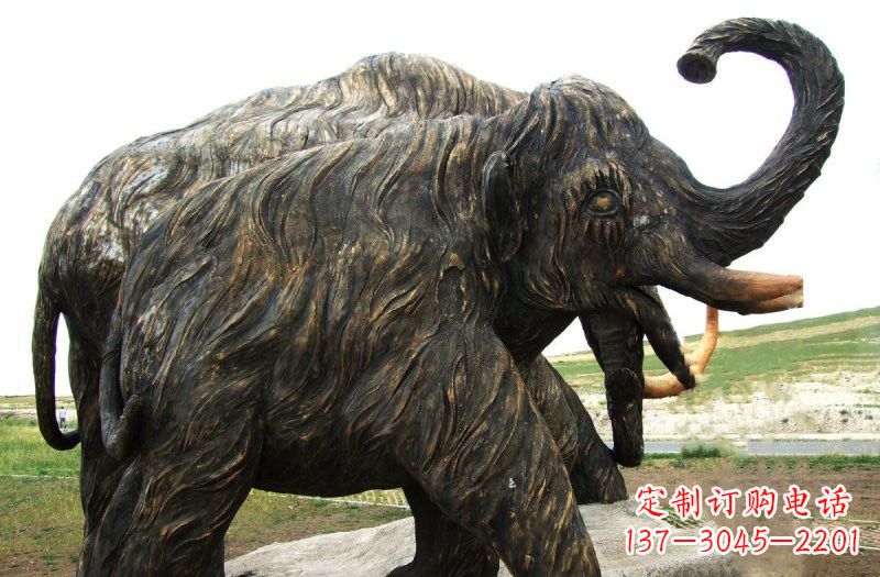 黄冈铜雕长毛象动物雕塑