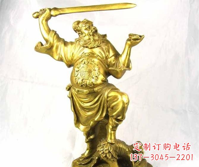 黄冈铜雕赵公明古代人物雕塑