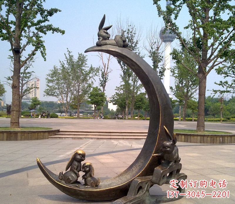 黄冈兔子铜雕