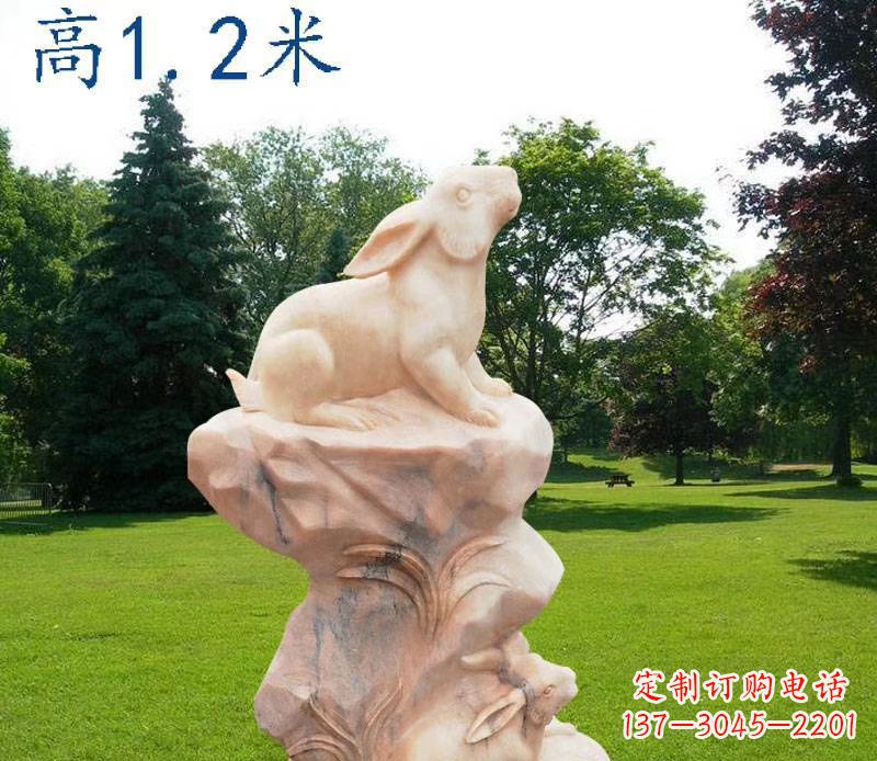 黄冈晚霞红12生肖动物石雕