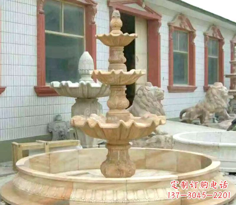 黄冈晚霞红大型喷泉石雕 (3)