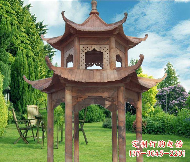 黄冈晚霞红公园建筑凉亭