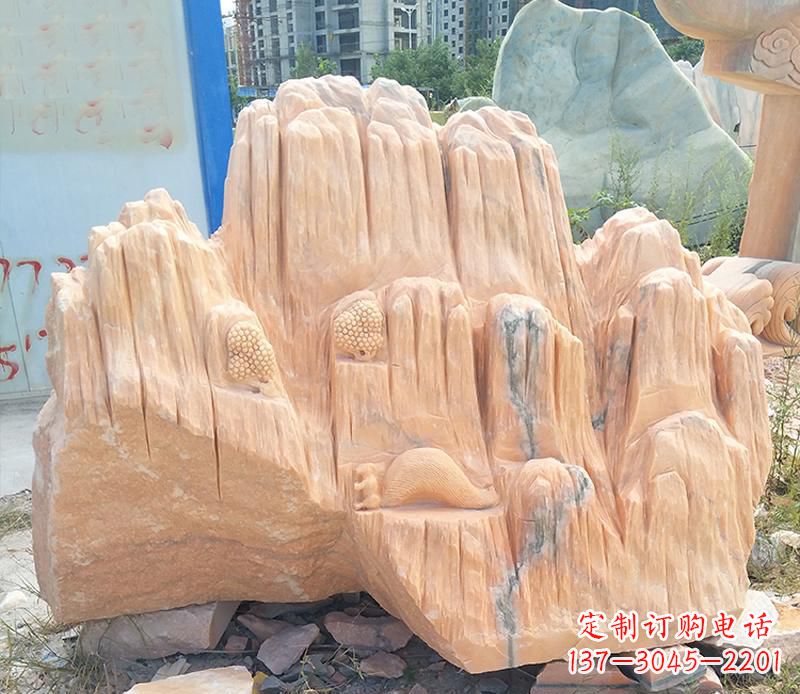 黄冈晚霞红景观假山雕塑