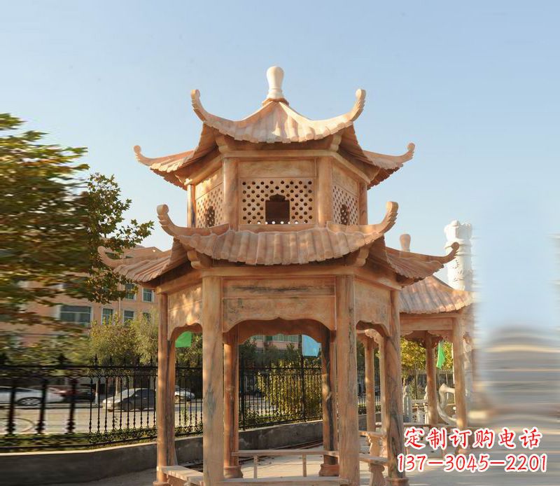 黄冈晚霞红景区休息凉亭