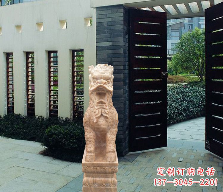 黄冈晚霞红瑞兽麒麟雕塑