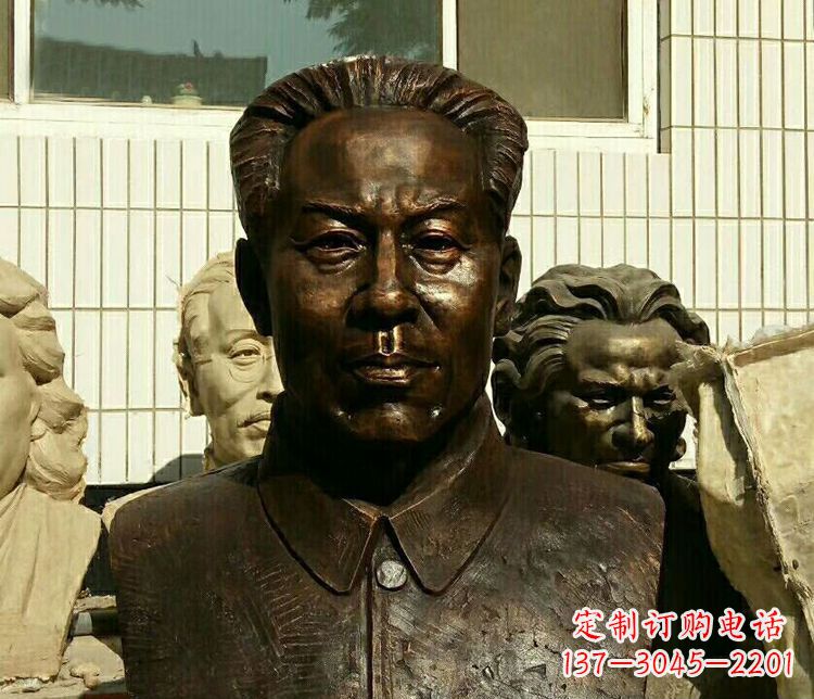 黄冈伟人刘少奇胸像铜雕